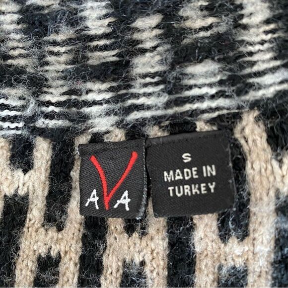 AVA Sweater Mohair Blend Chunky Large Collar Cardigan SZ S - Picture 12 of 15